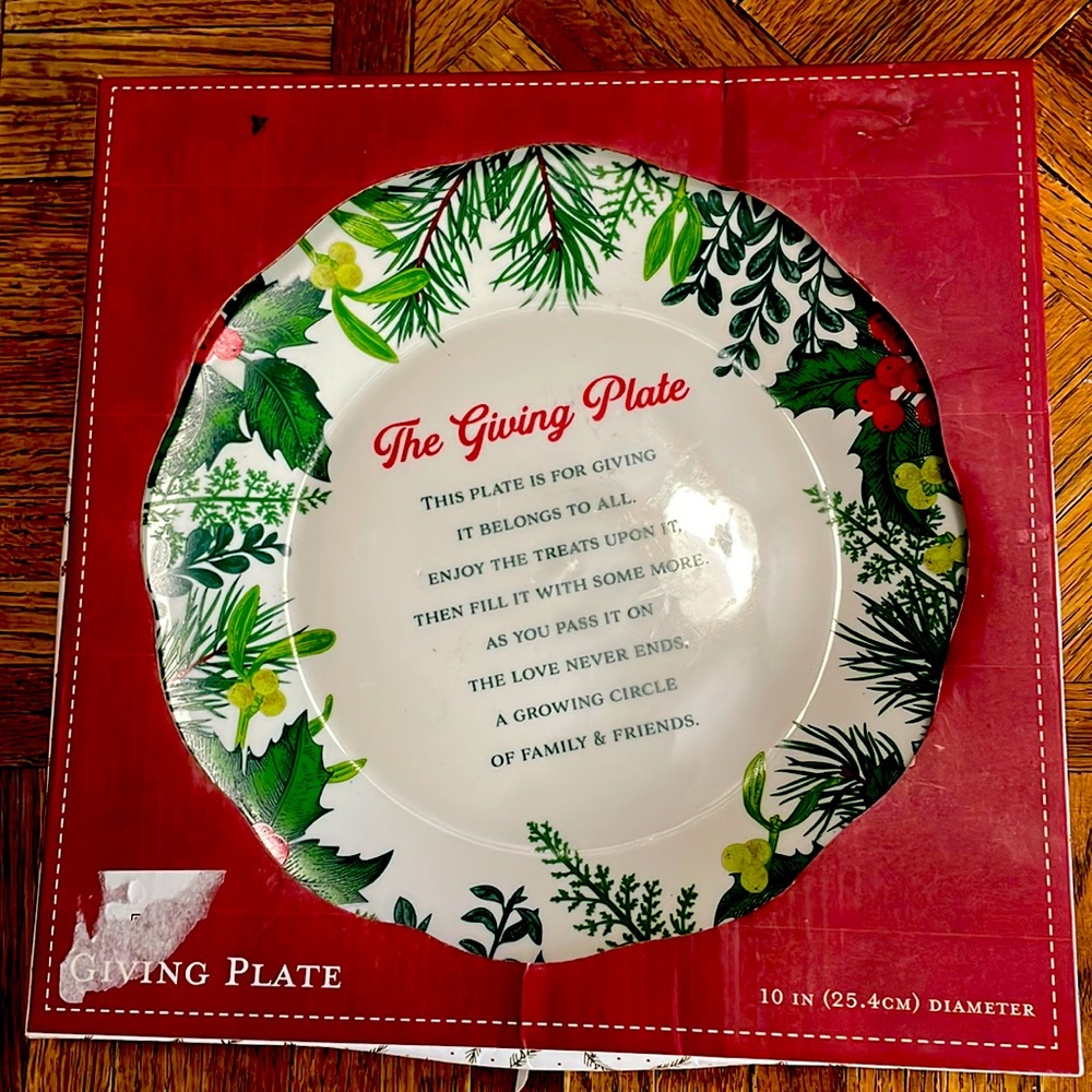 NIB Ceramic Giving Plate.